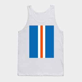 Retro American Basketball Stripes New York, Blue, White, Orange Tank Top